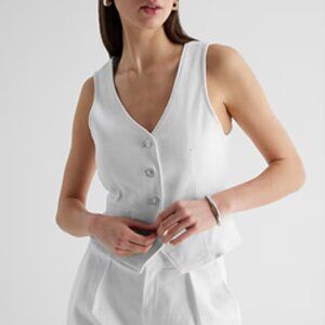 EXPRESS – DENIM BUTTON FRONT TAILORED BLAZER VEST